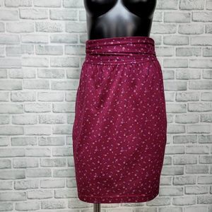 Vintage‎ 80s 90s A. Byer Size S Maroon Cottagecore Mini Floral Straight Skirt